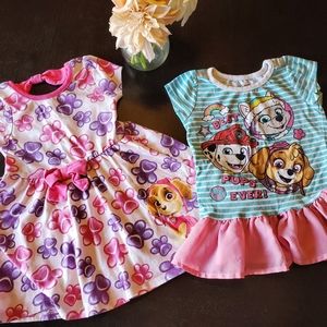 2T-3T Paw Patrol Girls dress+shirt Skye Everest